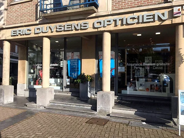 Façade du magasin ED Optique à Welkenraedt, atelier iode